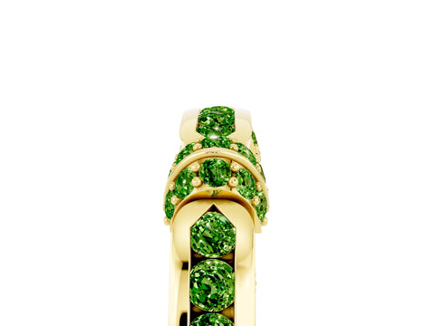 Yellow gold Pavé Round Peridot Link Band with Bezel Setting_35