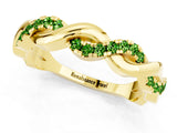 Yellow gold Pavé Round Peridot Twist Eternity Band with Shared Prong Setting_19
