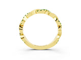 Yellow gold Pavé Round Peridot Twist Eternity Band with Shared Prong Setting_21