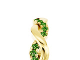 Yellow gold Pavé Round Peridot Twist Eternity Band with Shared Prong Setting_23