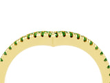 Yellow gold Pavé Round Peridot V-Shaped Chevron Band with Shared Prong Setting_10
