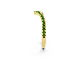 Yellow gold Pavé Round Peridot V-Shaped Chevron Band with Shared Prong Setting_8
