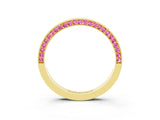 Yellow gold Pavé Round Pink Sapphire Channel Set Band_21