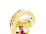 Yellow gold Pavé Round Pink Sapphire Crossover Band with Channel Setting_23