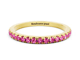 Yellow gold Pavé Round Pink Sapphire Half Eternity Band with Shared Prong Setting_18