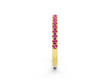 Yellow gold Pavé Round Pink Sapphire Half Eternity Band with Shared Prong Setting_20