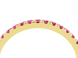 Yellow gold Pavé Round Pink Sapphire Half Eternity Band with Shared Prong Setting_22