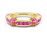 Yellow gold Pavé Round Pink Sapphire Link Band with Bezel Setting_30