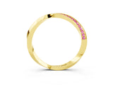 Yellow gold Pavé Round Pink Sapphire Twist Band_15