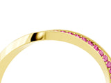 Yellow gold Pavé Round Pink Sapphire Twist Band_16