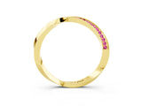 Yellow gold Pavé Round Pink Sapphire Twist Band_21