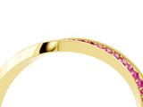 Yellow gold Pavé Round Pink Sapphire Twist Band_22