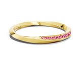 Yellow gold Pavé Round Pink Sapphire Twist Band_24