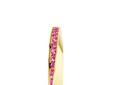 Yellow gold Pavé Round Pink Sapphire Twist Band_29