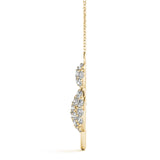 Yellow gold Pavé Round Prong Set Cat Pendant 2