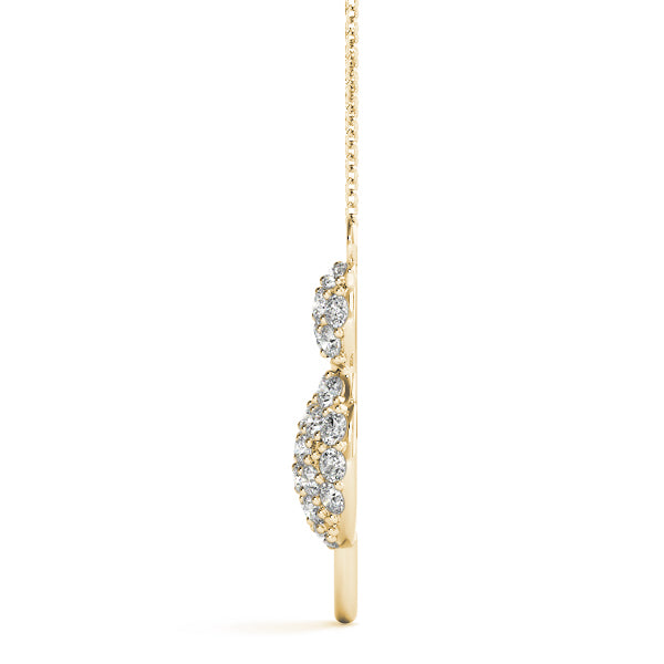 Yellow gold Pavé Round Prong Set Cat Pendant