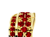 Yellow gold Pavé Round Ruby Crossover Band with Bead Prong Setting_11