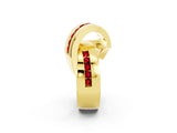 Yellow gold Pavé Round Ruby Crossover Band with Channel Setting_8