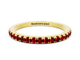 Yellow gold Pavé Round Ruby Half Eternity Band with Shared Prong Setting_6