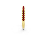 Yellow gold Pavé Round Ruby Half Eternity Band with Shared Prong Setting_8