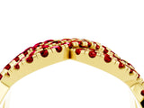 Yellow gold Pavé Round Ruby Infinity Twist Band with Shared Prong Setting_10