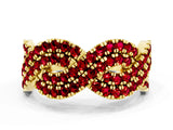 Yellow gold Pavé Round Ruby Infinity Twist Band with Shared Prong Setting_6