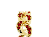 Yellow gold Pavé Round Ruby Interlocking Eternity Band with Bezel Prong Setting_11