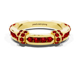 Yellow gold Pavé Round Ruby Link Band with Bezel Setting_30