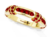 Yellow gold Pavé Round Ruby Link Band with Bezel Setting_31