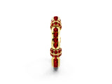 Yellow gold Pavé Round Ruby Link Band with Bezel Setting_32