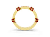 Yellow gold Pavé Round Ruby Link Band with Bezel Setting_33