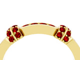 Yellow gold Pavé Round Ruby Link Band with Bezel Setting_34