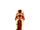 Yellow gold Pavé Round Ruby Link Band with Bezel Setting_35
