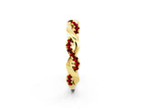 Yellow gold Pavé Round Ruby Twist Eternity Band with Shared Prong Setting_32