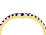 Yellow gold Pavé Round Tanzanite Chevron Band with Shared Prong Setting_10