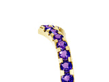 Yellow gold Pavé Round Tanzanite Chevron Band with Shared Prong Setting_11