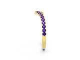 Yellow gold Pavé Round Tanzanite Chevron Band with Shared Prong Setting_8