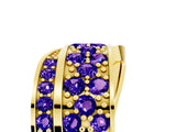 Yellow gold Pavé Round Tanzanite Crossover Band with Bead Prong Setting_11