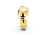 Yellow gold Pavé Round Tanzanite Crossover Band with Channel Setting_8