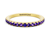 Yellow gold Pavé Round Tanzanite Half Eternity Band with Shared Prong Setting_6