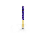 Yellow gold Pavé Round Tanzanite Half Eternity Band with Shared Prong Setting_8