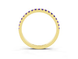 Yellow gold Pavé Round Tanzanite Half Eternity Band with Shared Prong Setting_9