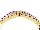Yellow gold Pavé Round Tanzanite Infinity Twist Band with Shared Prong Setting_10