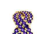 Yellow gold Pavé Round Tanzanite Infinity Twist Band with Shared Prong Setting_11