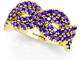 Yellow gold Pavé Round Tanzanite Infinity Twist Band with Shared Prong Setting_7