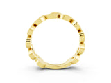 Yellow gold Pavé Round Tanzanite Interlocking Eternity Band with Bezel Prong Setting_9