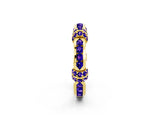 Yellow gold Pavé Round Tanzanite Link Band with Bezel Setting_32