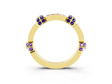 Yellow gold Pavé Round Tanzanite Link Band with Bezel Setting_33