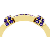 Yellow gold Pavé Round Tanzanite Link Band with Bezel Setting_34