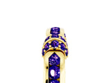 Yellow gold Pavé Round Tanzanite Link Band with Bezel Setting_35